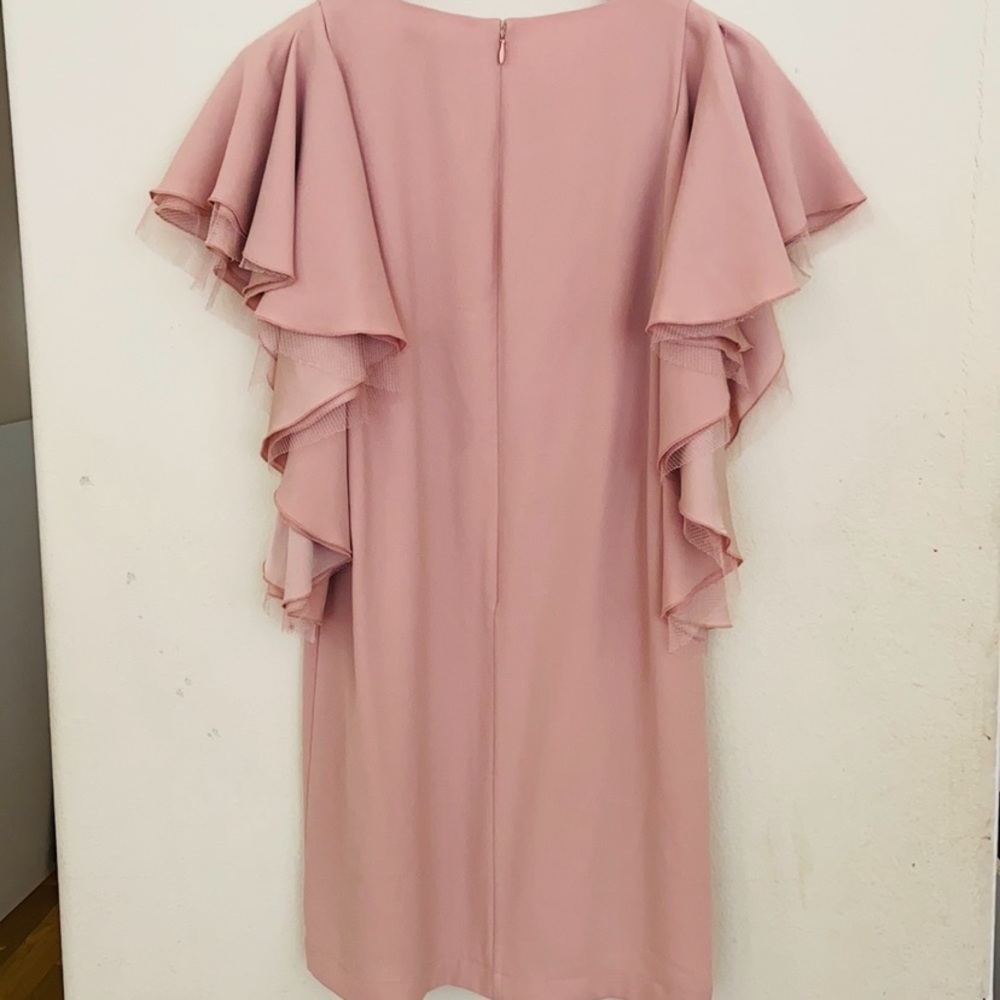 BCBG Max Azria Blush Flutter Sleeve Dress - Picture 4 of 6